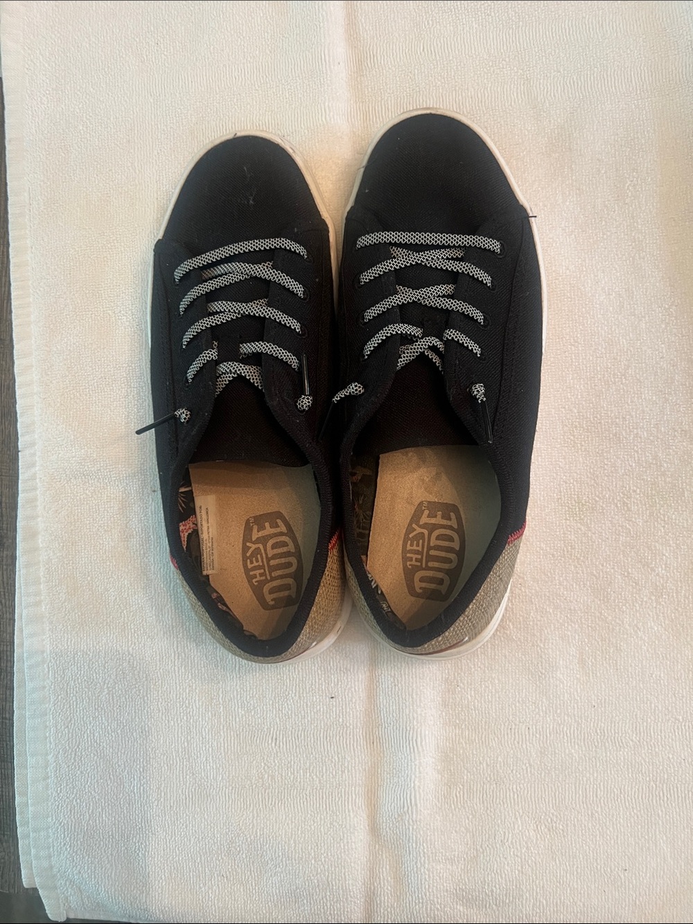 Hey Dude Black Women’s Casual Lace-Up  with Gray Accents